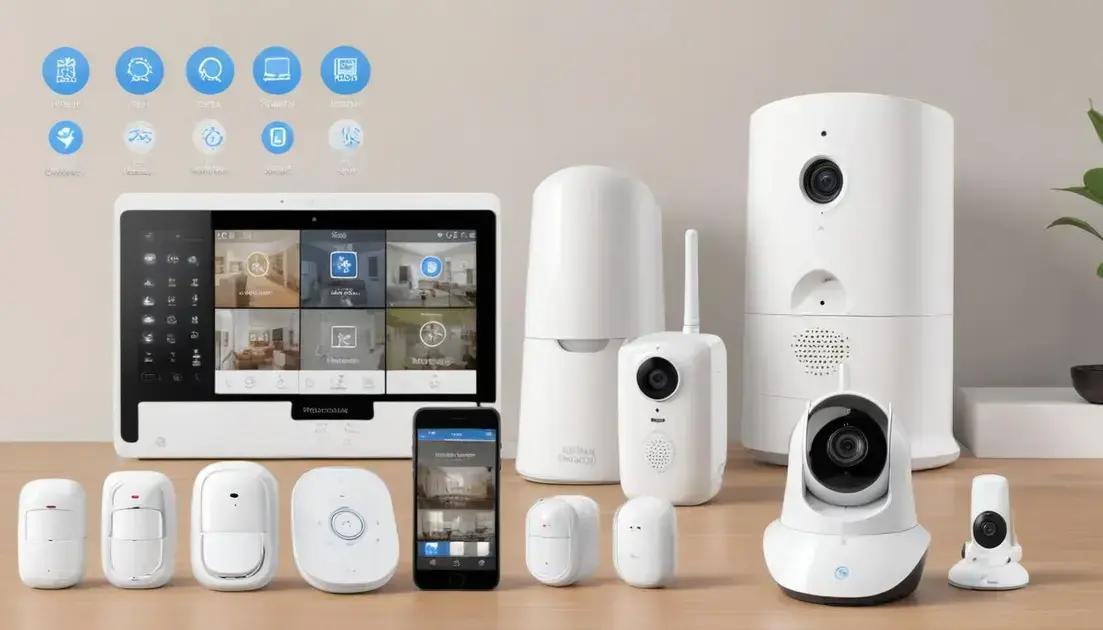 Comparação de recursos de alarmes com aplicativo